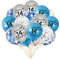 14.Geburtstag Luftballons, 20 Stück Blau Silber Happy 14. Geburtstag Latex Konfetti Ballon Bänder zum Jungen 14 Jahre Geburtstag Deko Jungen(14.)