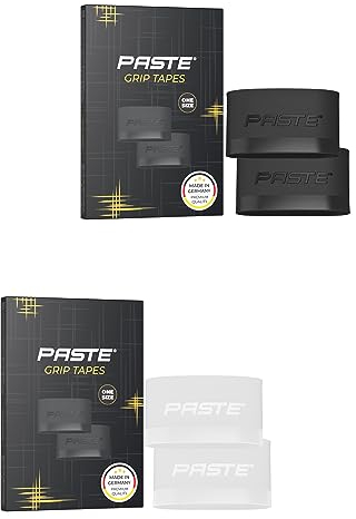 PASTE ® 2er Set Schienbeinschonerhalter Fußball Silikon Herren, Damen, Kinder (Schwarz & Transparent) - Halterung für Fussball Stutzen als Schienbeinschoner Halter - Stutzen-Halter für Fußballstutzen