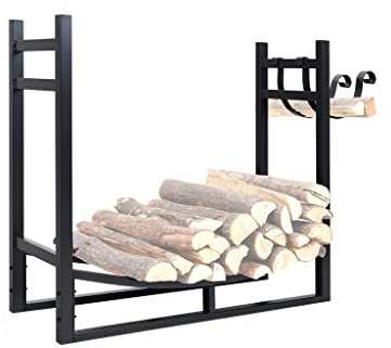 TIST Métal Fer Bois Rack De Stockage Cheminée Outils Cheminée Bois Rack Casual Grill Bois De Chauffage