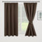 JIUZHEN Verdunklungsvorhänge Gardinen mit kräuselband Vorhang Blickdicht Vorhänge Wohnzimmer Gardinen Schlafzimmer Thermovorhang Braun, H137 x B117 cm,2er Set