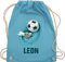 Turnbeutel Rucksack - Fußball Schuss Cool Fußballfan | Fußballgeschenkideen - Unisize - Hellblau - personalisierte stoffbeutel junge beutel fussball geschenke+für+fußballfans leon beuteltasche