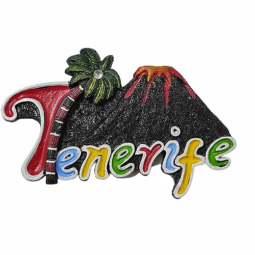 Imán para nevera de la isla volcánica de Tenerife, España, 3D, recuerdo de viaje, decoración de nevera, pegatina magnética, colección artesanal