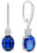 FJ Ohrringe Hängend Oval 925 Sterling Silber Saphir Ohrringe September Geburtsstein Schmuck Geschenke für Damen Frauen Mutter Freundin Mama