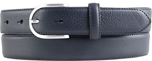 BELTINGER Hochwertiger Damengürtel aus Vollrindleder mit runder Gürtelschließe 3,0 cm | Bombierter Ledergürtel Damen 30mm | Damen-Gürtel made in Italy