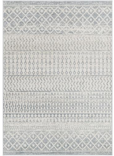 Livabliss Mila Nice Geometric - Scandi Area s Living Room 160x230 cm, Dining, Kitchen - Neutral, Abstract Patterned s, Boho Style, Easy Care Pile - Large, Cream, Blue and Light Beige