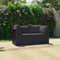 Juroupi 2-TLG. Garten-Sofagarnitur mit Auflagen LoungemöBel Balkon Patio Furniture Gartengarnitur Set Poly Rattan Schwarz
