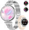 FEELNEVER Smartwatch Damen mit Telefonfunktion Sprachassistent,1,19'' Smartwatch mit 100+ Sportmodi, IP68 Wasserdicht Schrittzähler Fitnessuhr Smart Watch Damen für Android iOS, Silber