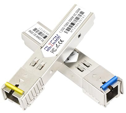 EIN Paar 1,25G SFP SC Modul Singlemode 1000Base-BX BiDi Transceiver 1310nm/1550nm SMF 20km für offene Schalter