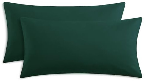 RUIKASI Kissenbezug 40 x 80 Grün 2er Set - Oeko Tex Kopfkissenbezug 40x80 Dunkelgrün Kissen Bezug 40x80cm mit Reißverschluss aus Mikrofaser, Polsterbezug Doppelpack Set Pillow Case Pillow Cover