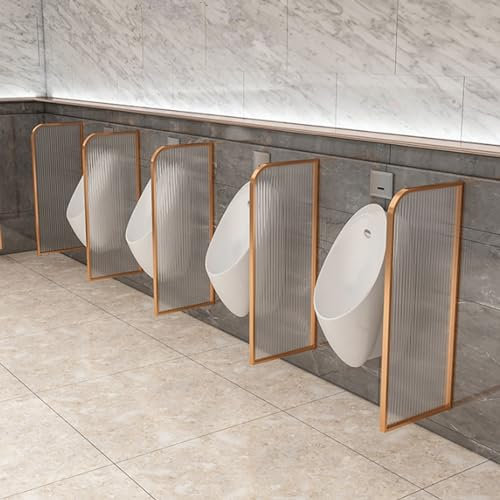 CHBGLNTY Toilettentrennwände aus Edelstahl, Urinaltrennwand aus gehärtetem Glas, Urinal-Sichtschutz, dekorative Wandmontage, öffentliche Toilettentrennwand, für den Einsatz in Hotels und Schulen (Far