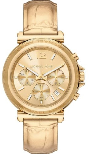 Michael Kors Damenuhr Chronograph Maren Edelstahl goldfarben, MK7508