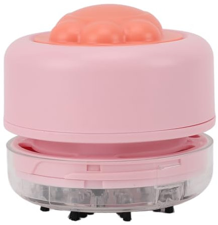 Leapiture Tragbarer Desktop-Staubsauger, Tischstaubsauger, Schubladenstaubsauger, Mini, batteriebetrieben, leiser Mini-Schreibtischreiniger, Desktop-Gadgets für Zuhause, Schule, Büro (Rosa)