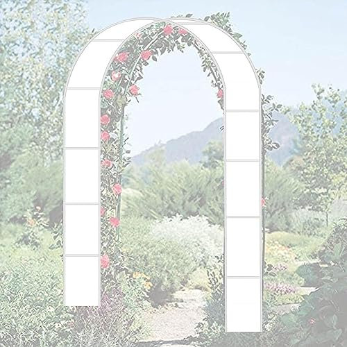 Arche de jardin en métal pour plantes grimpantes - Support robuste pour décoration de jardin - Grande arche noire et blanche - 1,2 m de largeur x 2,2 m de hauteur
