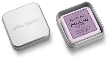 Störtebekker® Premium Festes Shampoo Lavendel & Seifendosen Set - Pflege-Shampoo + Seifendose Aluminium - Shampoo Bar im Set für Haar, Gesicht & Körper - Handgefertigt in Seifenmanufaktur