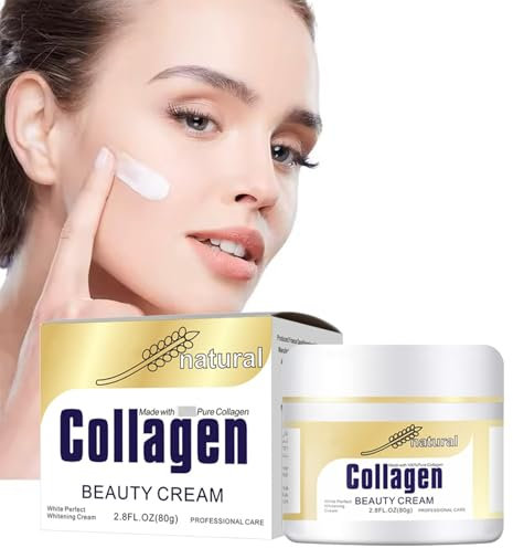 Crema al Collagene, Crema Viso Antirughe Idratante,Crema Idratante Professionale per per Una Pelle Soda e Compatta,Antirughe, Rinforzare la Barriera Cutanea, Idratazione Profonda,80ml