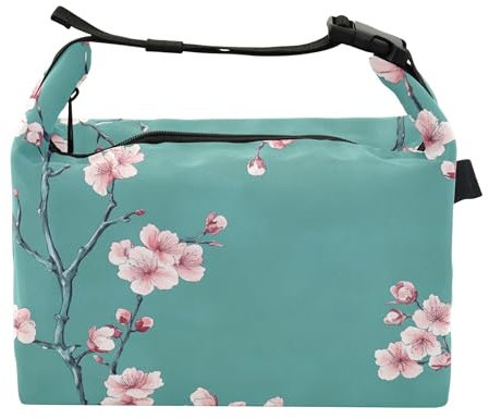 Wudan Natura Cherry Blossom Teal Lunch Box per ragazze isolato Signore Lunchbox per il personale medico ospedaliero