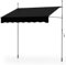 HOMASIS Toldo de Exterior Extensible, protección Solar Ajustable en Altura y ángulo, Cortina para balcón sin taladrar, Parasol con manivela (Negro, 200 x 180 x 210-300 cm)