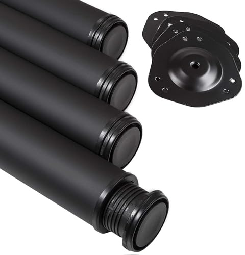 SOTOOLS 4er Set Tischbein STABLEMOUNT PRO, H=870 mm, schwarz, Stahl | Zur Plattenmontage, Rohr-Ø 60 mm, Traglast 75 kg pro Stück / Gesamttraglast 300 kg.