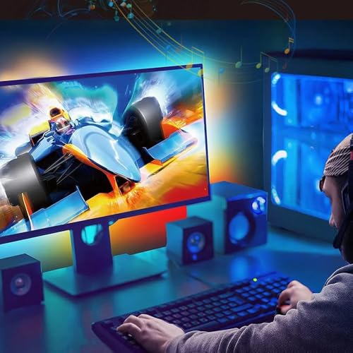 RexTech PC Ambient USB Gaming Beleuchtung LED Streifen, RGB Multicolor, 34 Zoll, USB Anschluss