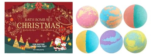Überraschungs-Badebomben für Kinder, natürliche Badekugeln, milde Weihnachtsduschbomben, 6 Stück, natürliche Schaumbäder zur Entspannung, feuchtigkeitsspendend, geeignet für Frauen, Kinder und Herren