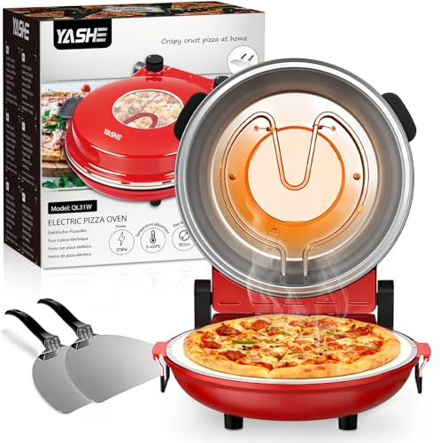 YASHE Electric Pizza Oven 400°C, 1200W, Pizza Ready in 4–6 Mins