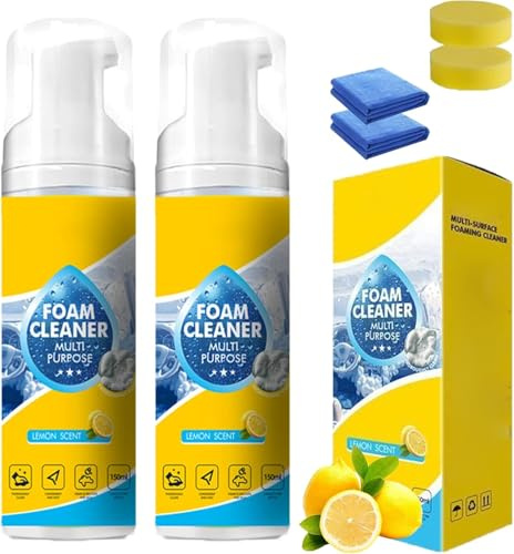 4-in-1 Multi-Enzyme Foam Cleaner, Professional Deep Cleaning for Car Interior, Kitchen, Bathroom & Sofa, Heavy-Duty Grease & Stain Remover, Powerful Multipurpose Enzyme Foam Cleaner (2set)