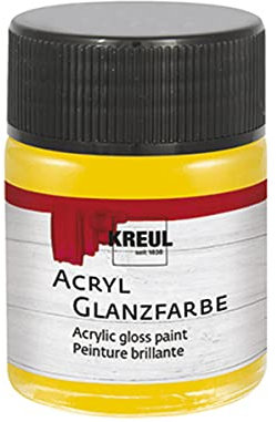 Kreul 79530-50 ML Brillante Jaune Soleil, Peinture Acrylique Lisse pour Peindre et bricoler, à Base d'eau, résistante à la salive, séchage Rapide et Opaque, Sunny Yellow, 50 ml