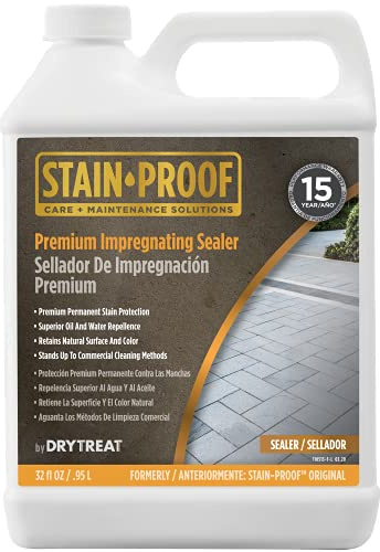 Stain Proof Premium Impregnating Sealer - 1 Quart, Protects Against Stains, Water Damage & Dissolved Salts, Sealer for Granite, Marble, Tile & Stone; for Indoor & Outdoor Application (1-Pack)