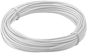 goobay 55046 Kupferlitze isoliert, 1 adrig, mehrdrahtig (18 x 0,1mm) / einadrig Kupferkabel / elektrischer Leiter im Modellbau und Elektrotechnik / PVC isoliert / Weiß / 10m