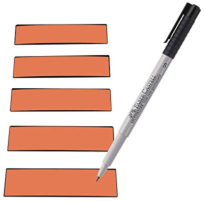 Magnetstreifen Etiketten orange 100x30 mm - 25 Stück - beschreibbar incl. Stift