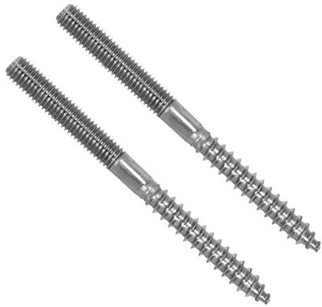 Versandbox24 2 Stück M10x150 Edelstahl A4 Stockschraube Rechtsgewinde Stockschrauben Schraubstifte Gewinde Schraube Stift