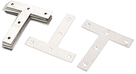 sourcing map 10 Stück 80x80mm Metall T Form Flachverbinder Winkel Klammer Winkelverbinder de