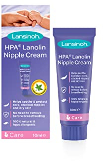 Lansinoh HPA Lanolin Nipple Cream - 10ml - Sore Nipples Cracked Skin Breast Feeding 100% Natural Hypoallergenic Tasteless & Odourless BPA BPS-free Breastfeeding Hospital Bag Maternity Essentials
