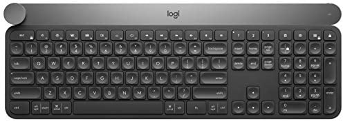 Logitech Craft Tastiera Wireless, 2.4 GHz/Bluetooth, Pulsante Girevole di Comando, Tasti con Retroilluminazione Automatica, Ricaricabile, PC/MAC/Portatile, Disposizione QWERTY Italiano, Nero