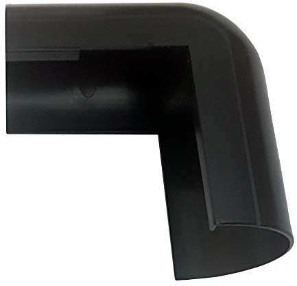 50mm x 25mm Black Clip-Over Right Angled External Bend Trunking Adapter - Over Top | Loops