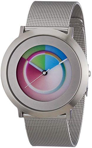 Colour Inspiration, Unisex Armbanduhr Quarz, Serie ONE Circle L, satiniertes Edelstahlgehäuse 44mm Armband:Edelstahl Clip Armband Milanese, Breite Armband:22 mm