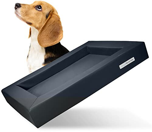 dogsfavorite Hunde-Bett - waschbares Hundekörbchen - hochwertiges Hundesofa - gelenkschonendes Hundekissen - robuste Hundematte - Hundekorb - Gr. XL 130 x 100cm - dunkelgrau