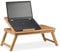 Relaxdays Tavolino Porta Pc Altezza Regolabile da Letto, Supporto Laptop bambù con Cassetto 30x69x35 cm, Marrone Chiaro, 30 x 69 x 35 cm