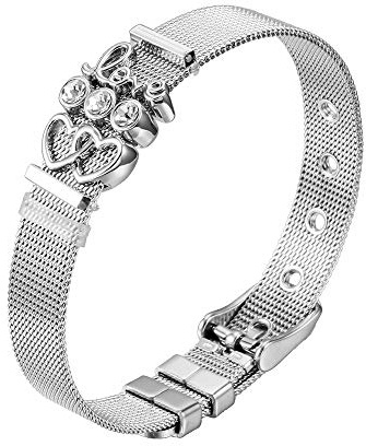Heideman Armband Damen Mesh Charmband Edelstahl Zirkonia | Elegantes Schmuckstück für den Alltag oder festliche Anlässe - hautfreundlich, nickelfrei und bequem