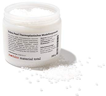 Thibra Pearl Modelliergranulat, 350 g, thermoplastische Modelliermasse, selbstaushärtend und jederzeit Wieder bearbeitbar, milchig weiß