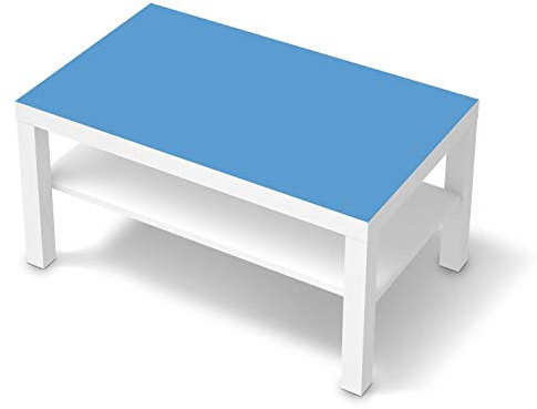 Möbel-Folie passend für IKEA Lack Tisch 90x55 cm I Möbelfolie - Möbel-Tattoo Sticker Aufkleber I Deko Ideen Wohnung für Esszimmer und Wohnzimmer - Design: Blau Light