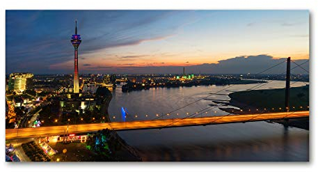 Tulup Leinwandbild - Wandkunst - Drucke auf Leinwand - Leinwanddruck -100x50 cm - Sehenswürdigkeiten & Architektur - Gelb - Düsseldorf