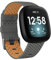 Vancle Kompatibel mit Fitbit Versa 3 Armband / Fitbit Sense Armband, Echtes Leder Ersatzband Armbänder Damen Herren für Fitbit Versa 3/Fitbit Sense (S, Grau)