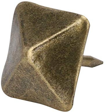 50Pcs Upholstery Tacks Antique Brass Furniture Nails Pins Square Large-Headed Nail Antique Upholstery Nails Furniture Tacks(19mm*20mm)