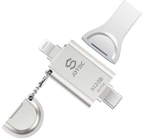 Apple MFi-zertifizierter 512GB USB-C-Stick-Für-iPhone-15-Flash-Laufwerk USB Stick Lightning USB C iPhone 15 Speicherstick iPhone-Backup-Stick Externer-Speicher-iPad USB Stick Für Apple und Android