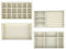 Jewelry Trays Organizer Set of 4 Velvet Stackable Jewellery Drawer Organiser Tray Earring Ring Necklace Bracelet Display Showcase Jewelry Storage Trays, 4 Style (Beige)