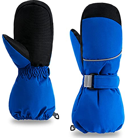 ThxToms Kinder Ski Handschuhe Fäustlinge | Winter Handschuhe -15℃ Winddicht Wasserdicht Warm | Oxford Verdickt Kalt Wetter | Outdoor Sports Snowboard Skifahren | Junge und Mädchen für 3-14 Jahre