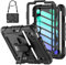 SEYMCY Case for iPad mini (A17 Pro)/ iPad mini 7/6 Case 8.3 inch 2024/2021, Full-body Shockproof with Screen Protector, 360° Rotating Hand Strap & Stand, Shoulder Strap, Pencil Holder, Black