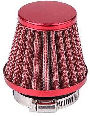 ETOPARS Rosso Filtro Aria Moto Universale Kit Filtro Aspirazione Aria Moto 48mm 49mm 50mm Morsetto Fredda Induzione Filtro dell'Aria Cono Moto Scooter