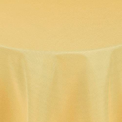 Tischdecke | Gelb - Rund - 180cm | Gartentischdecke | Outdoor-Decke | Lotus-Effekt | Leinen-Optik | Schmutzabweisend